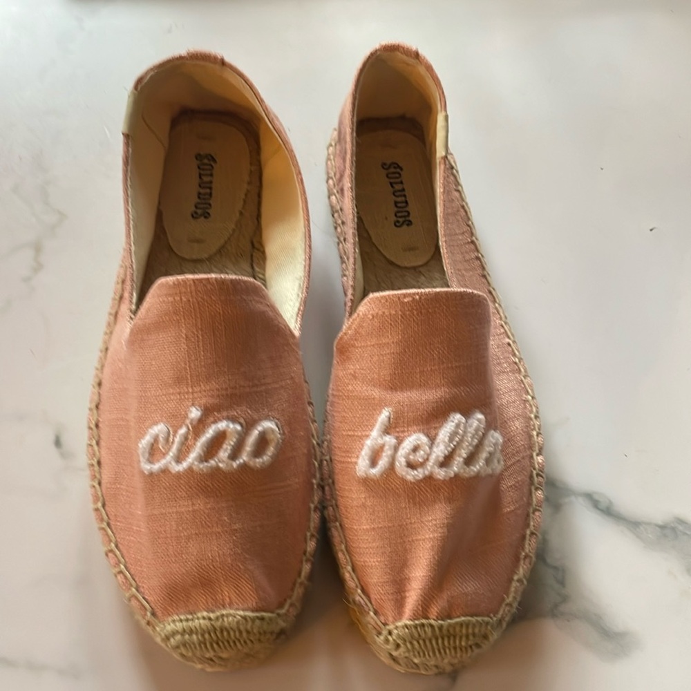 Soludos Pink 'Ciao Bella' Espadrille Flats